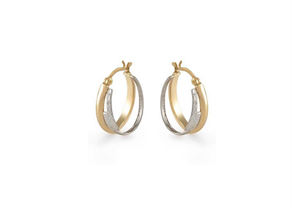 2 Tone Plated | Plain Hoop Earrings